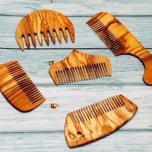 Vegan Olive Wood Comb | Handmade Wooden Comb | Natural Hair Tool | Eco Gift for Him -Her | Sustainable - Plastic-Free