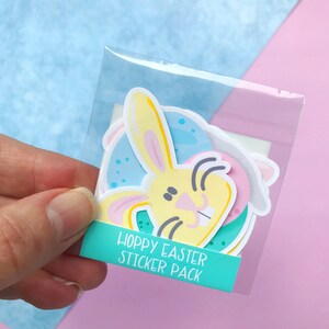 Pack d'autocollants de Pâques | Stickers de Pâques découpés | Panier de Pâques | Gâterie de Pâques pour enfants