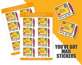 You've Got Mail sticker sheet | envelope seals | snail mail stickers | happy mail stickers | pen pal stickers