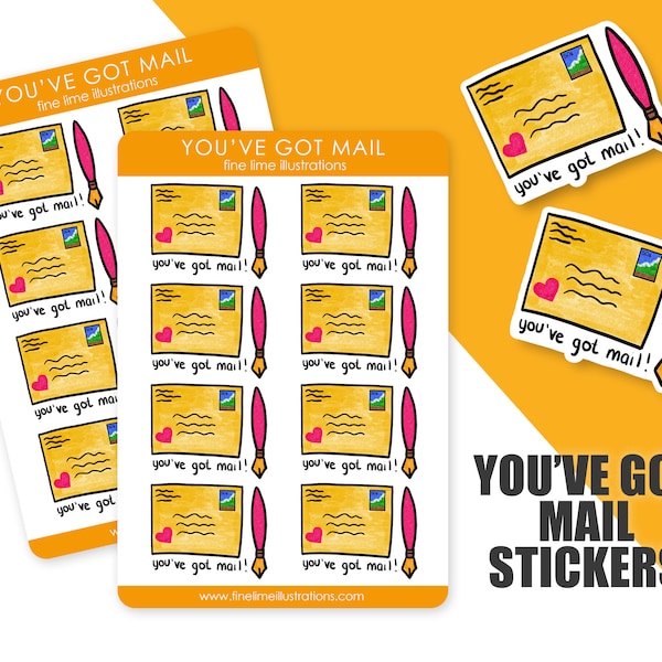 You've Got Mail sticker sheet | envelope seals | snail mail stickers | happy mail stickers | pen pal stickers