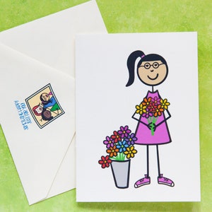 Bouquet de fleurs Carte de voeux / Carte d'ami / Carte de correspondance vierge /Carte de remerciement / Get Well Soon Card / Thinking of You Card / Mother's Day