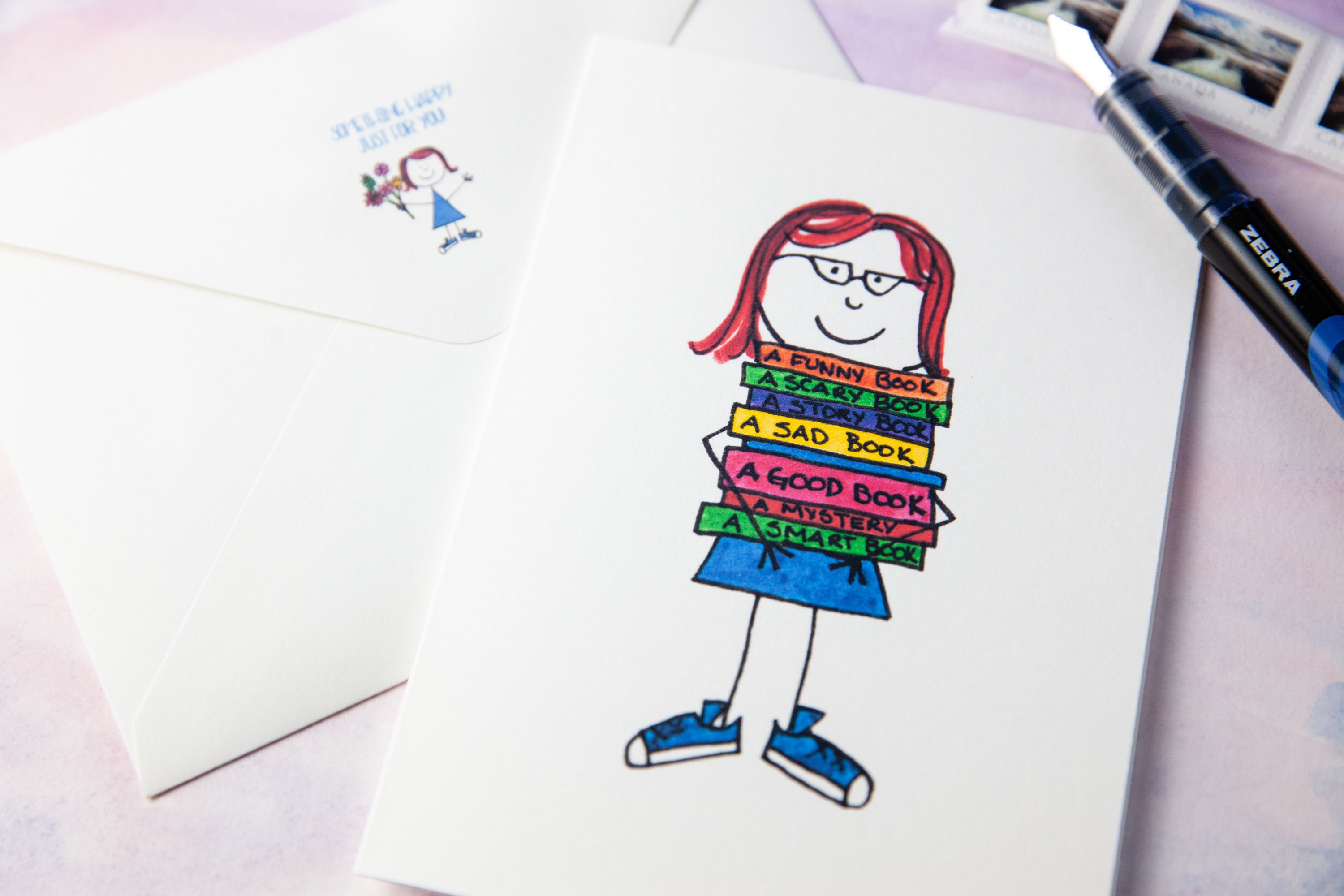 Book Lovers Notecard / Blank Card / Blank Notecard / Notecard Etsy UK