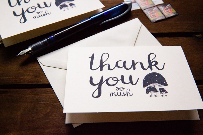 Thank You So Mush Notecard Set 5 Pack Blank thank you card set cottage core mushrooms thank you card pack thank you card bundle image 3