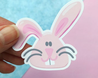 Bunny Sticker | Easter Bunny Sticker | Die Cut Sticker | Pink or Yellow Bunny Sticker
