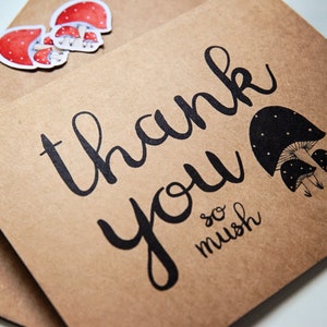 Thank You So Mush Thank You Card / Blank Card / Notecard / Kraft Notecard / Friend Card / Mushroom Card / Thank your card |