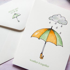 Carte parapluie / Carte Météo ensemble / Carte vierge / Carte de note / Carte d’ami / Carte de vœux vierge / Carte d’encouragement / Carte de sympathie