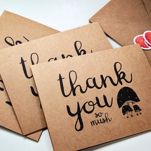 Champignon Carte de Remerciement 3 Pack | Cartes de remerciement | Notes de remerciement | Paquet de cartes de remerciement | Jeu de cartes de remerciement | Merci tellement bouillie