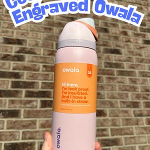 Custom Engraved Owala Bottle-Light Pink Owala-32oz Owala-Engraved Owala-Custom Owala-Personalized Owala-Engraved Tumbler-Custom Tumbler