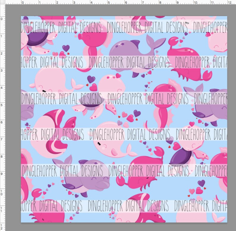 Ocean Valentine Seamless Print Ocean Seamless Ocean Seamless Valentines Day Digital Valentine Print Vday Seamless Seamless Paper