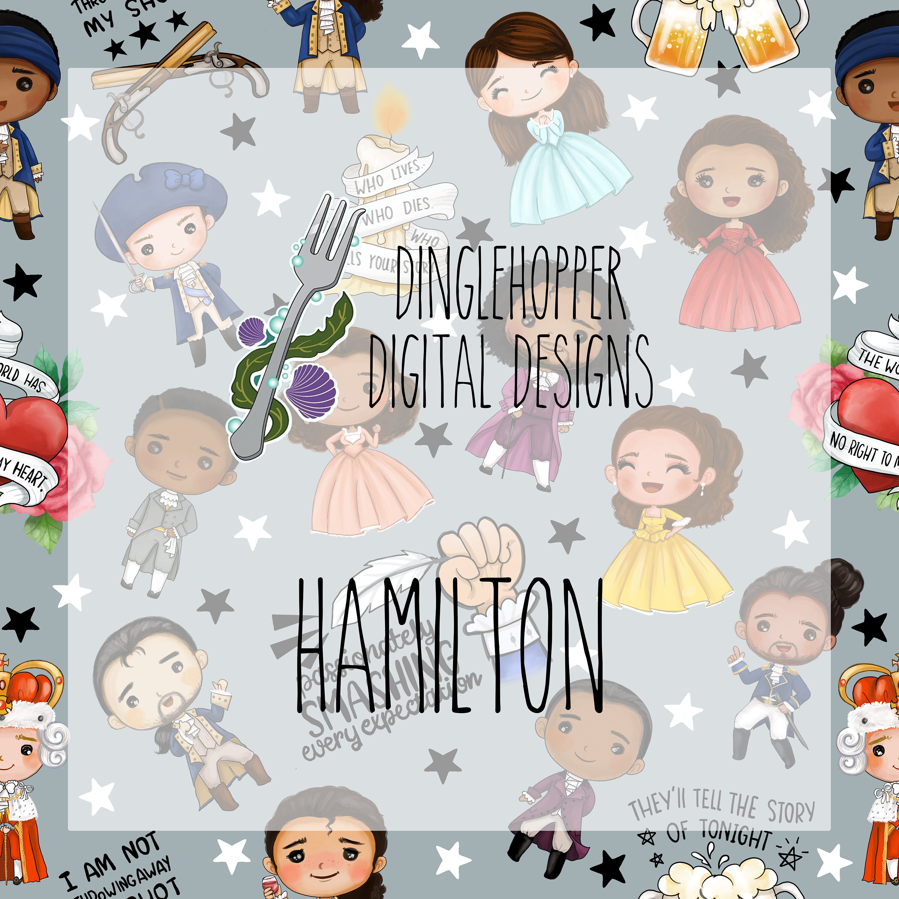 Hamilton Pattern Hamilton Seamless Hamilton Digital Print Etsy