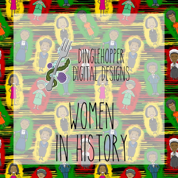 Black History Month Seamless, Women in History Seamless, Black History Month Fabric, Black History Digital Paper, Seamless Pattern,