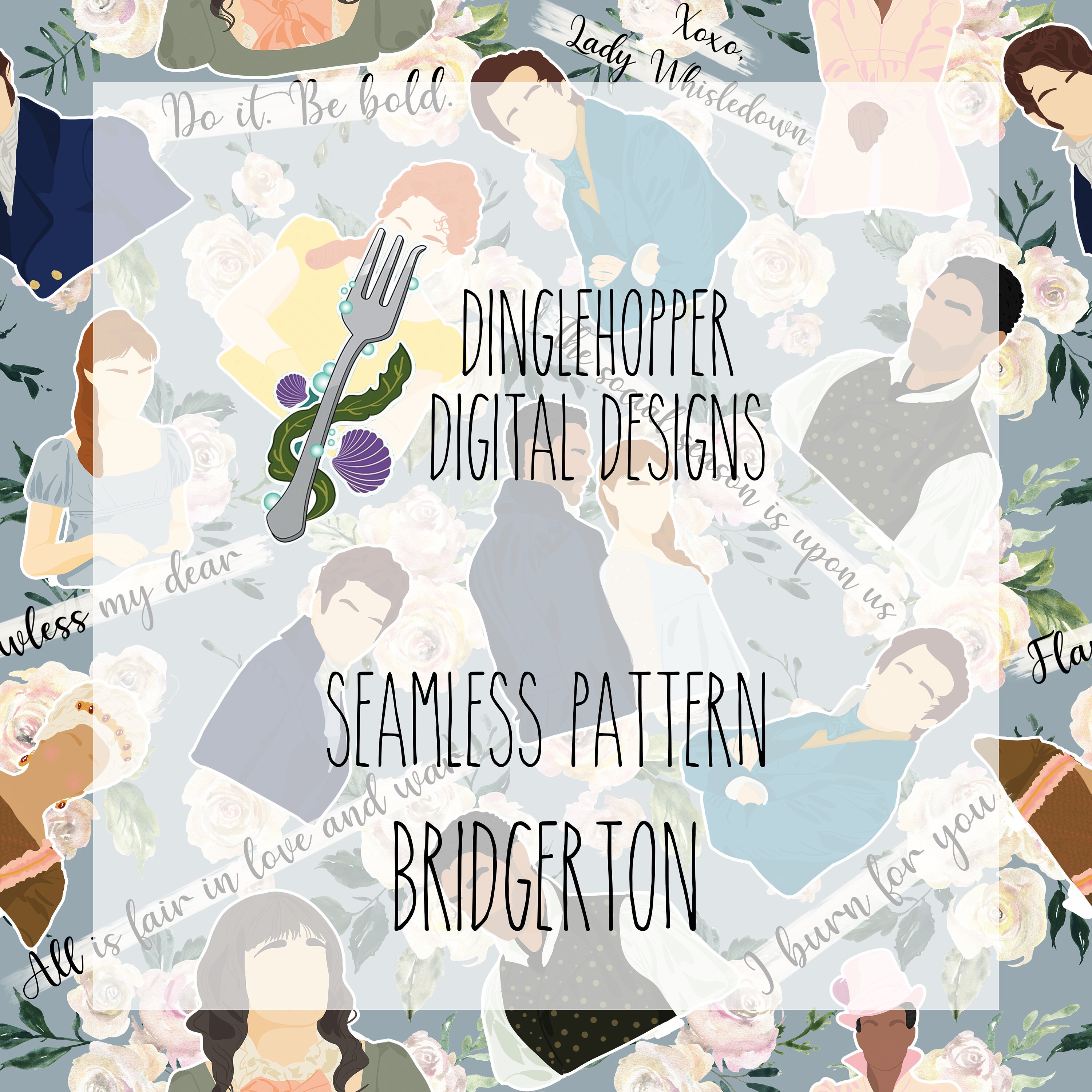 Bridgerton Seamless, Bridgerton Seamless Pattern, Bridgerton Fabric