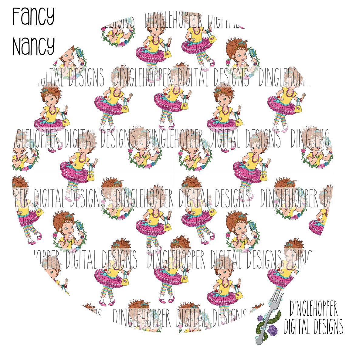 Fancy Nancy Pattern, Fancy Nancy Seamless, Fancy Nancy Digital Print ...