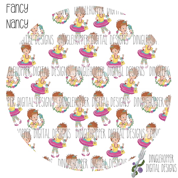 Fancy Nancy Pattern, Fancy Nancy seamless, Fancy Nancy Digital print, Fancy Nancy Fabric, diy fabric, print your own fabric, custom fabric