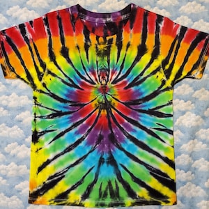 Bright & Cheerful!  Tie-Dye Kids Short Sleeve T-Shirt 100% Cotton Handmade Gift Quality