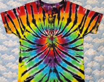 Bright & Cheerful!  Tie-Dye Kids Short Sleeve T-Shirt 100% Cotton Handmade Gift Quality