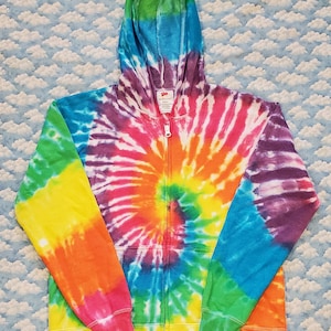 Super Comfy & Colorful Tie-Dye Women&#39;s Zipper Hoodie Sweatshirt Gift Quality