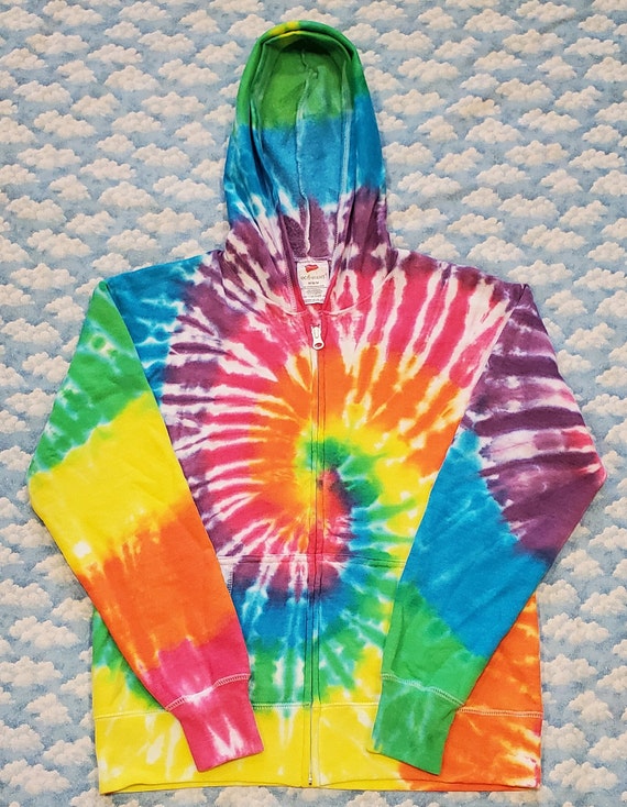 Super Comfy Colorful Tie-dye Women's Zipper Hoodie Sweatshirt