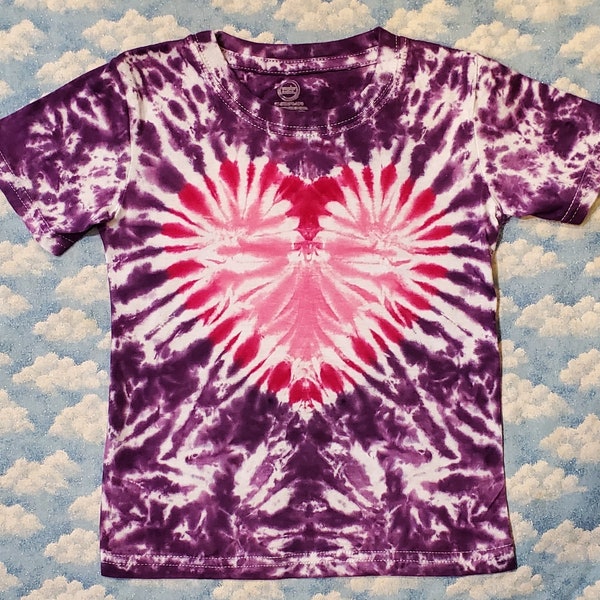 Lumineux et joyeux ! T-shirt à manches courtes pour enfants, effet tie-dye 100 % coton, qualité cadeau fait main