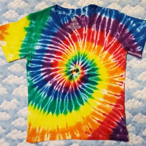 Bright & Cheerful!  Tie-Dye Kids Short Sleeve T-Shirt 100% Cotton Handmade Gift Quality