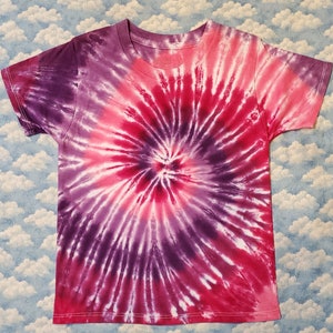 Bright & Cheerful!  Tie-Dye Kids Short Sleeve T-Shirt 100% Cotton Handmade Gift Quality