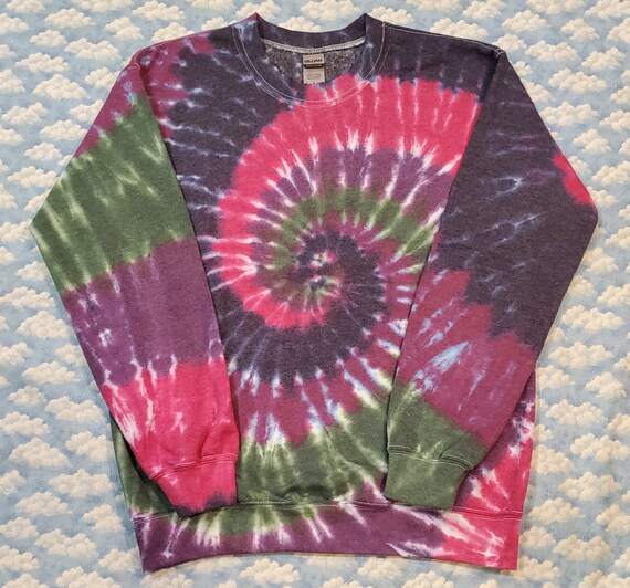 Super Comfy Colorful Tie-Dye Pullover Crew Neck Sweatshirt Gift Quality - Main Image