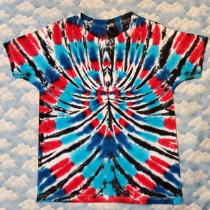 Bright & Cheerful!  Tie-Dye Kids Short Sleeve T-Shirt 100% Cotton Handmade Gift Quality