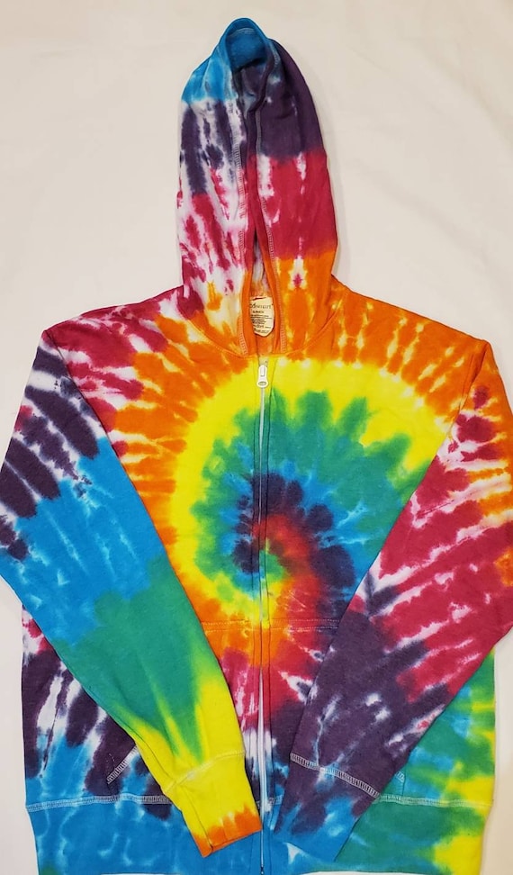 Felpa con cappuccio e cerniera Tie-Dye da donna super comoda e - Main Image