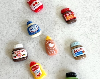 Kawaii Food Magnets, Kitchen Fridge Decor, Nutella magnet - 8 Pack