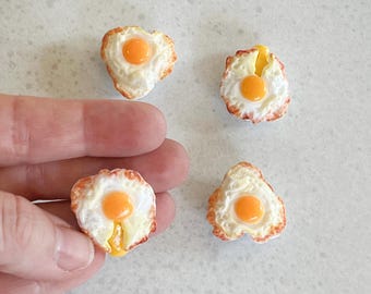 Cute Fried Egg Fridge Magnet Set (4 Pack) Kitchen Decor, Locker or Office Magnets