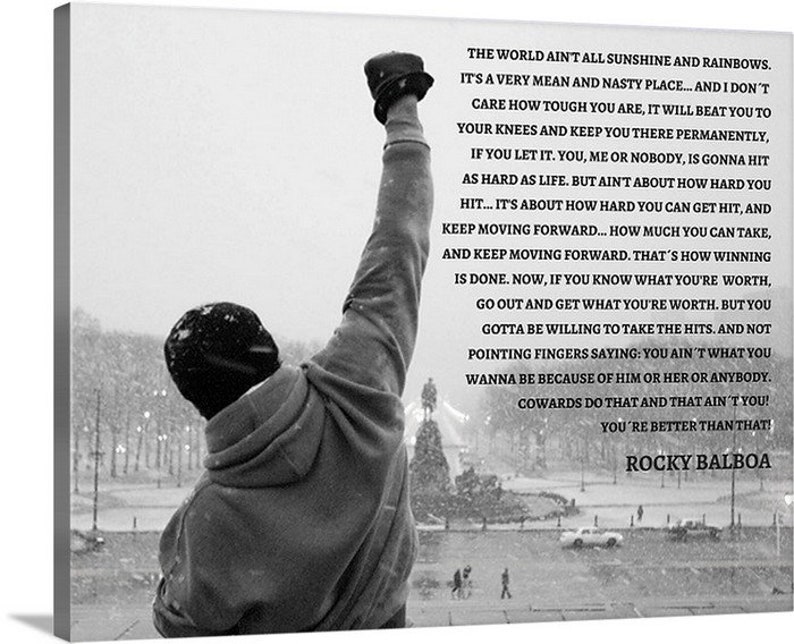 Rocky Balboa Poster Rocky Speech quote Movie Poster | Etsy