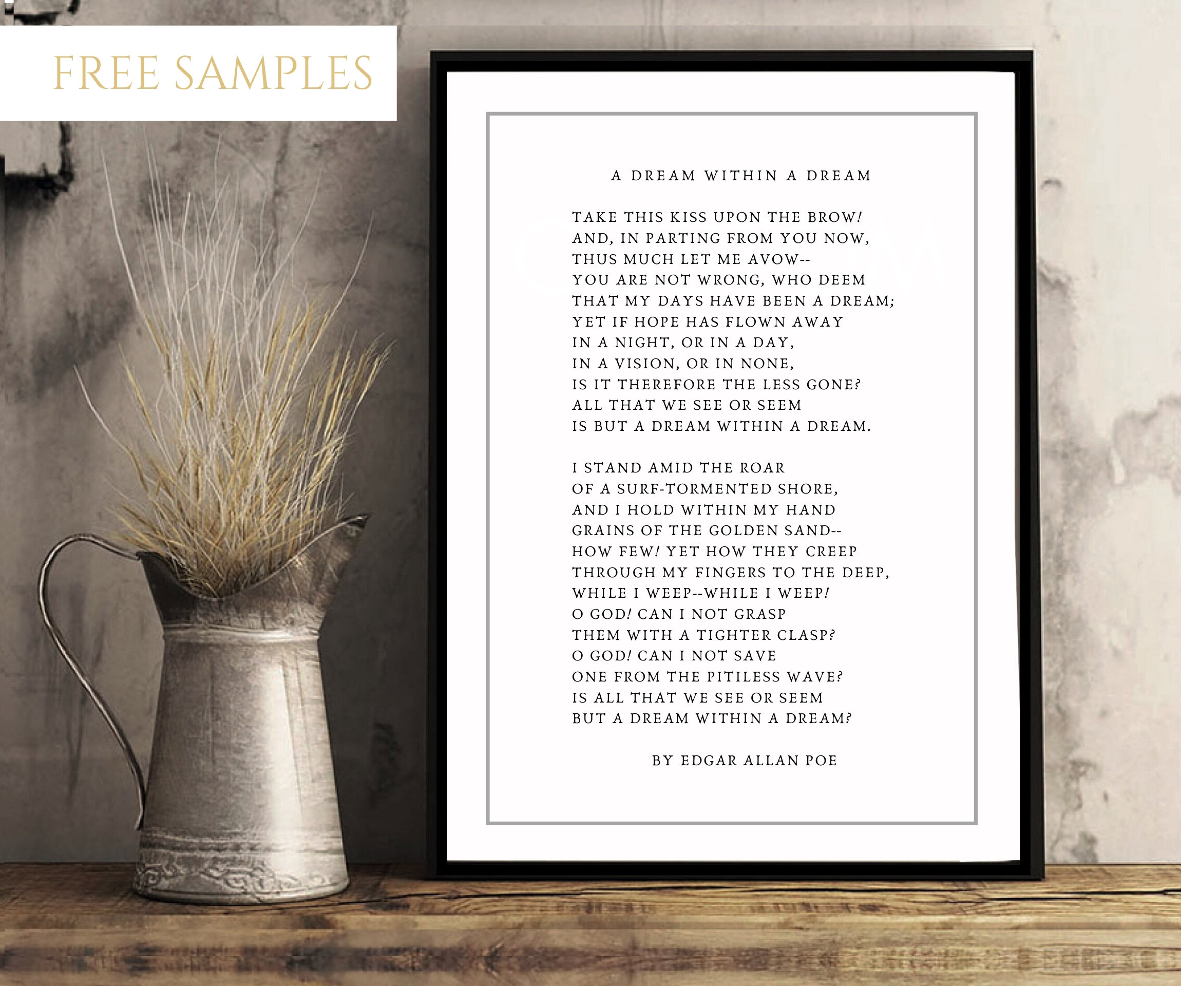 Framed Poem Framed poem print Poem print sign poetry Etsy