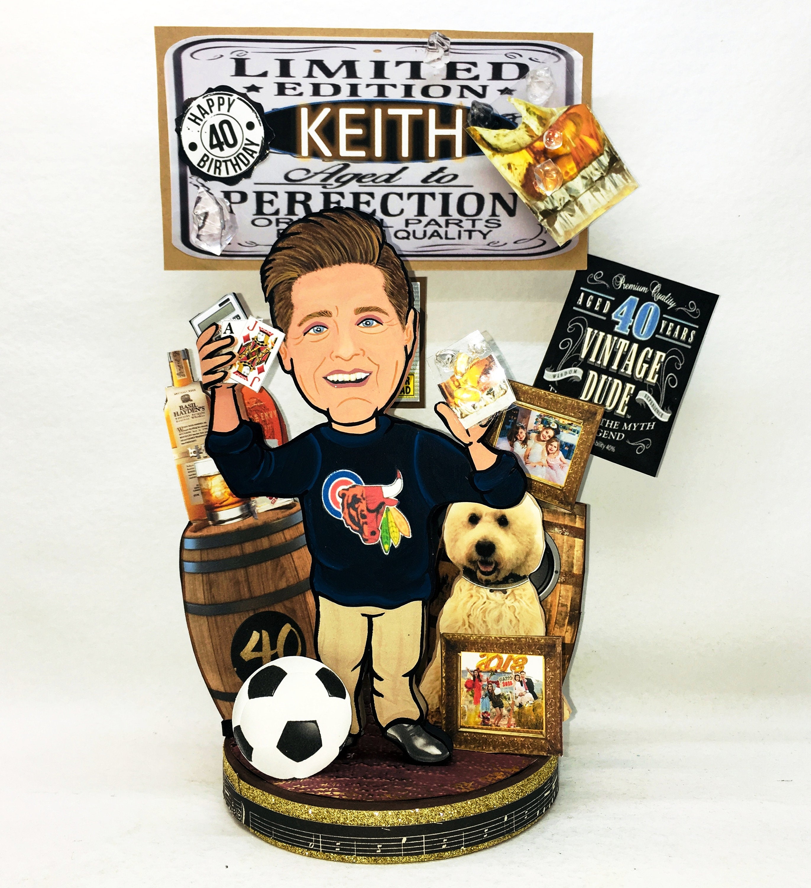 Personalized SMALL 40th 50th 60th Birthday cake topper | Etsy