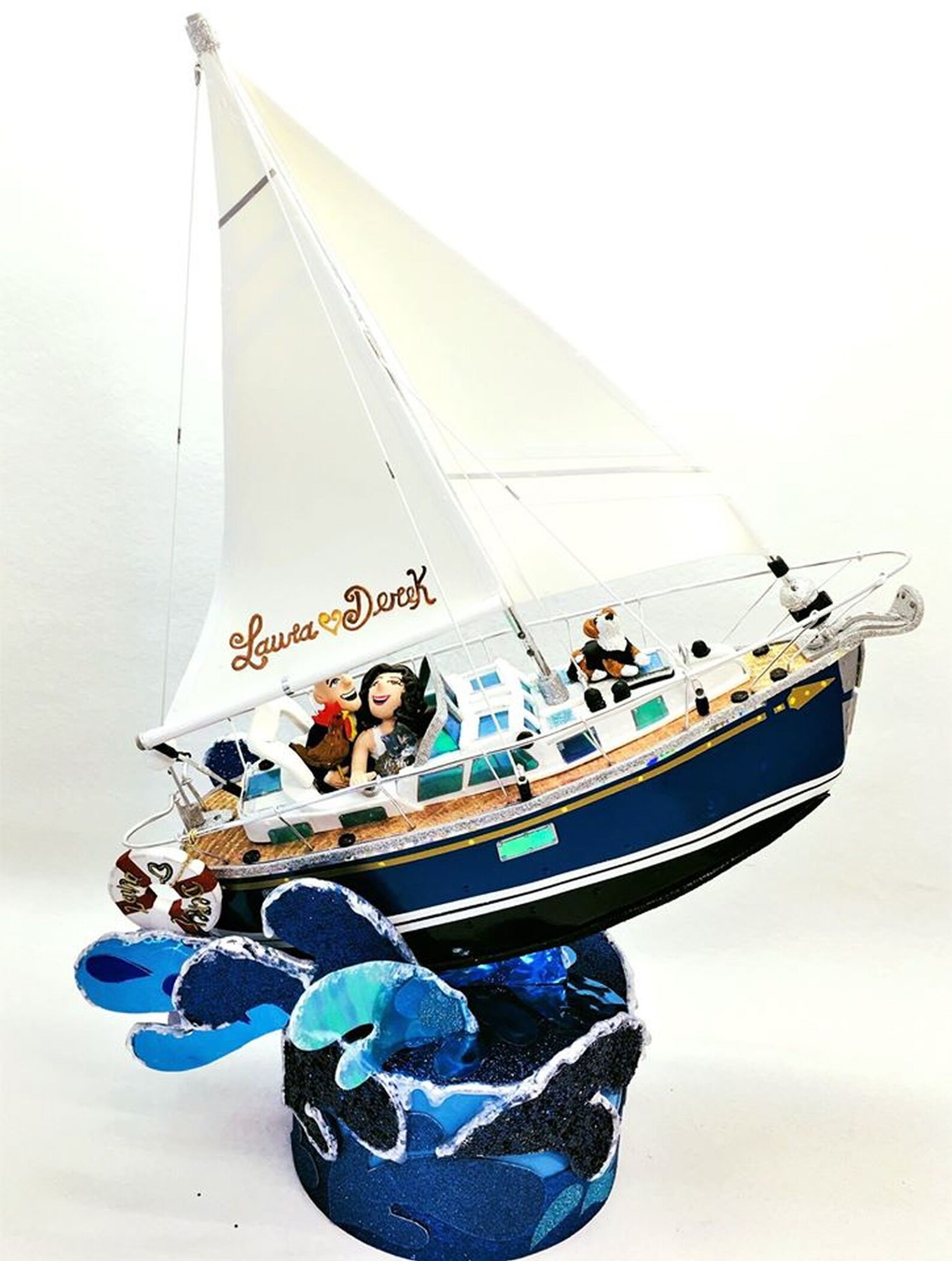 Sailing Wedding Cake topper Boating cake topper Sailboat Etsy