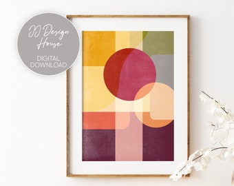 Color Block Art Print, Colorful Wall Art, Geometric Wall Art, Abstract Shapes Art, Bright Wall Art, Modern Art Print Colorful Printable Art