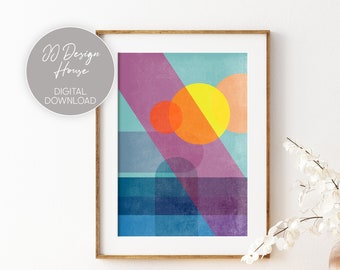 Abstract Color Block Art Print, Colorful Wall Art, Geometric Wall Art, Abstract Shapes Art, Bright Wall Art, Modern Art Print Colorful Print