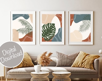 Wall Decor Living Room, Abstract Gallery Wall Set, Modern Home Decor Printable, Abstract Wall Art Set of 3, Printable Wall Decor, Above Bed