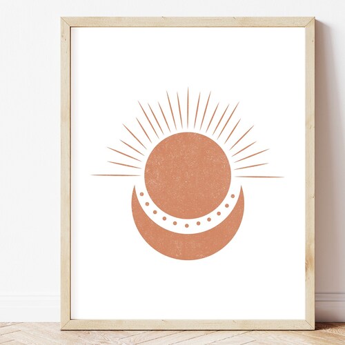 Large Printable Art SUN AND MOON Modern Wall Decor Print Etsy