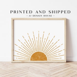 Boho Sun Print Wall Decor, Sunshine Print, Boho Prints, Minimalist Wall Art, Yellow Sun Art, Minimalist Decor, Sunrise Art