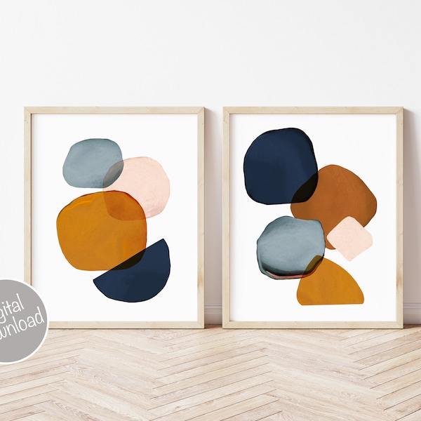 Modern Wall Art, Bedroom Decor, Abstract Prints, Shapes Wall Art, Watercolor Shapes, Contemporary Art, Printable Artwork, Wall Art Printable