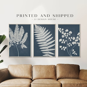 Navy Blue Wall Art Prints, Botanical Prints, Minimalist Wall Art Set, JJDesignHouse Wall Art, Blue Wall Decor, Printed Wall Art