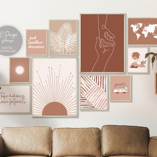 Gallery Wall Set Boho Art Prints Dorm Decor Special Etsy