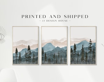 Blue Mountains Triptych Wall Art: Landscape Prints