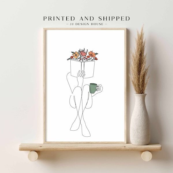 Printed Art, Bookish Prints, Minimalist Wall Art, Bookish Gifts, Book Art Print, Bookish Decor, Line Art Print, Book Lover Gift