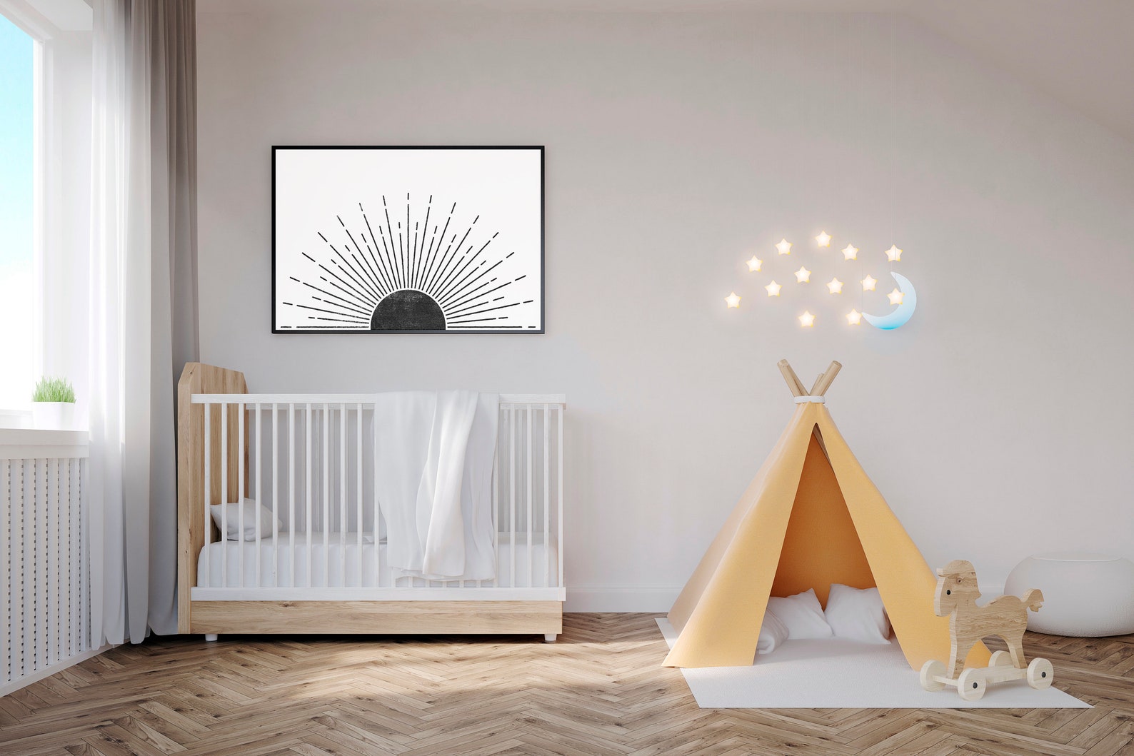 PRINTABLE Black Sun Wall Art Boho Sun Print Wall Decor Etsy