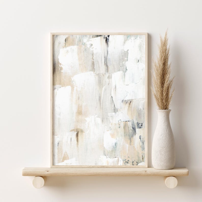 Neutrale muurkunst schilderijafdrukken, neutrale muurdecoratie 2-delige muurkunst, grote muurkunst abstracte prints, afdrukbare muurkunst afbeelding 7