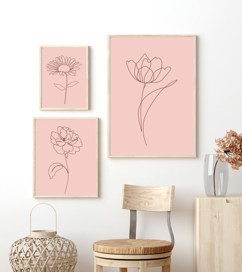 Pink Wall Decor Light Pink Wall Art Girly Wall Art Above Etsy