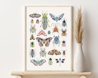 Whimsical Bug Print: Boho Nursery Wall Art (Digital Download