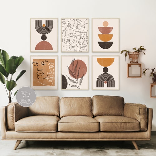 Mid Century Modern Prints, Boho Wall Art Gallery Wall Set,  Bohemian Decor Wall Art Prints, Printable Wall Art, Boho Home Decor Neutral