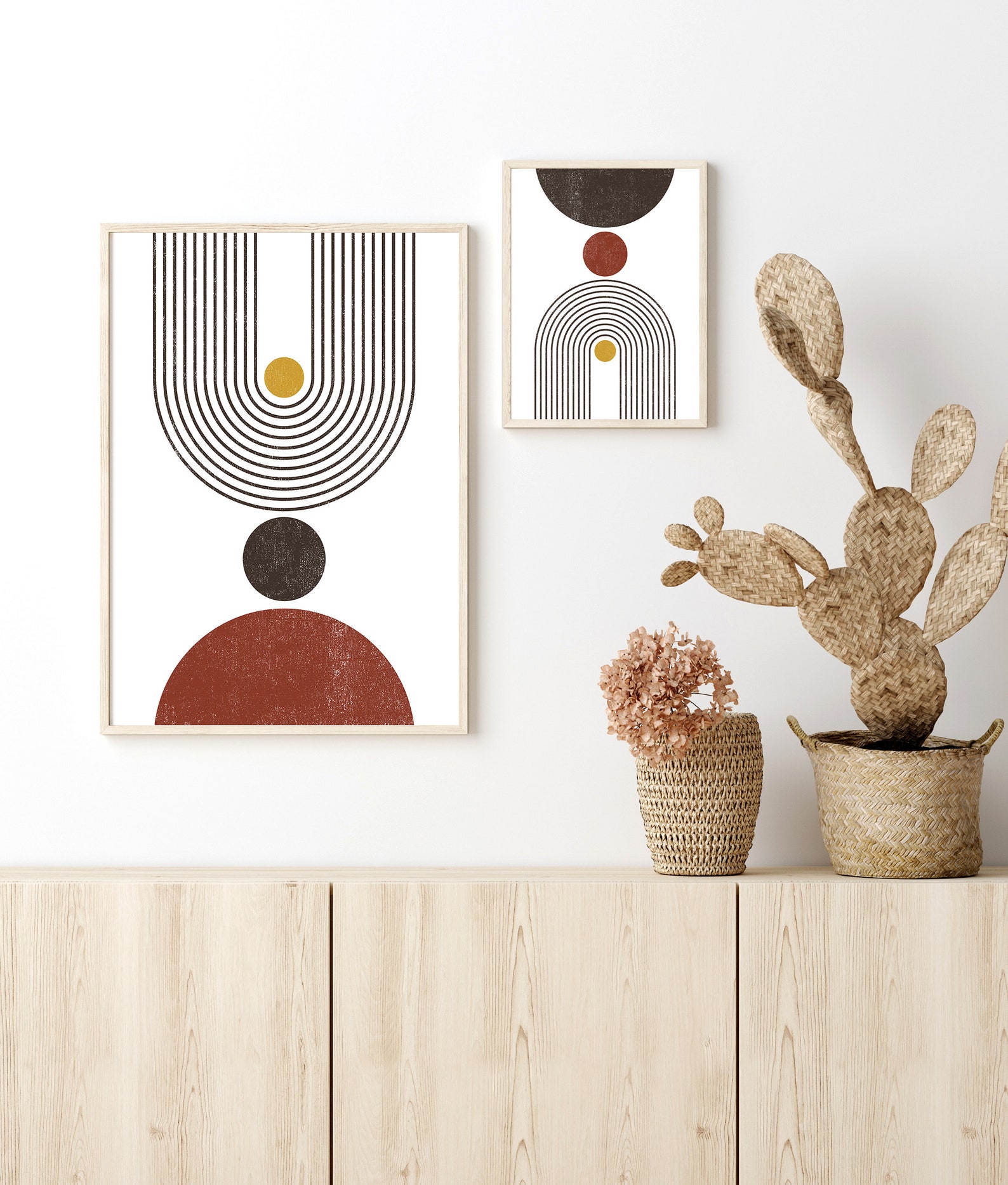 Mid Century Modern Wall Art Set of 2 Wall Decor Living Room - Etsy
